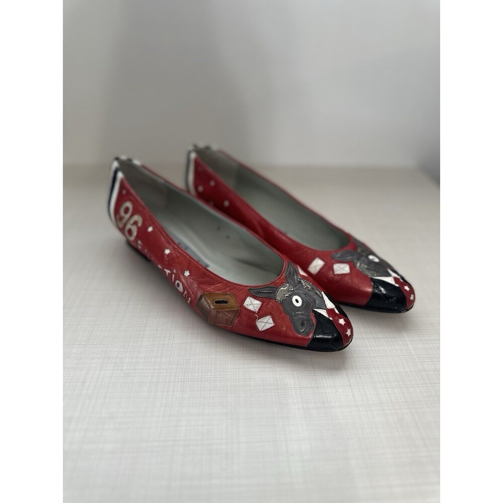 Vtg Margaret Jerrold Democratic Donkey Leather Pumps ‘96 Election Sz 8 Red Rare